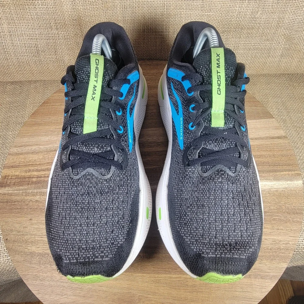 Brooks Ghost Max Running Shoes Black Blue Green Cushion Sneakers Men's Size 9 D